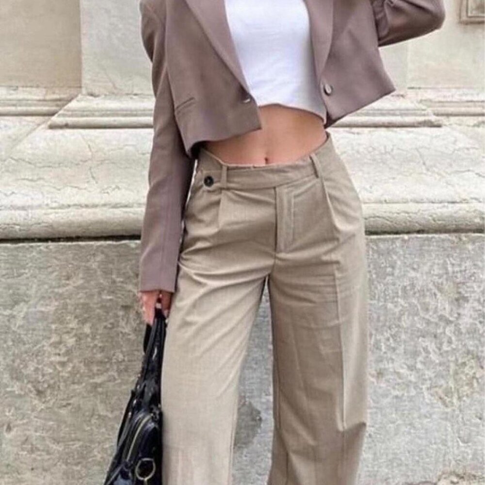 Zara Asymmetrical waist pants SIZE S 5427/402/756